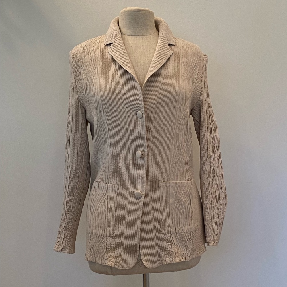 Bala Bala Womens Cream Lightweight Blazer w Stretch  / Size XL